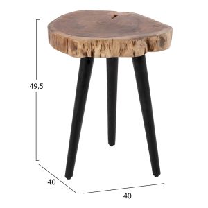Acacia solid wood table with black legs Hm8364.11