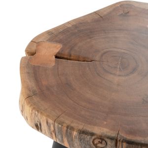 Acacia solid wood table with black legs Hm8364.11