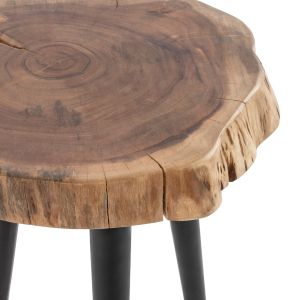 Acacia solid wood table with black legs Hm8364.11