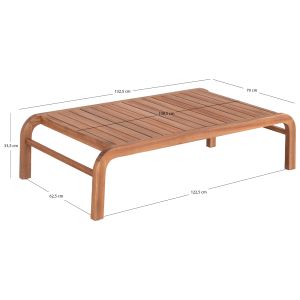 Маса за кафе Oasis Biege Sm6227 тропическа акация масив дърво 132x70x33всм.