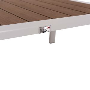 Bentry Hm6276.01 chaise lounge table, white aluminum - polyurethane 100x56x35cm.
