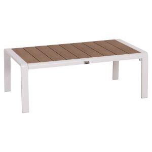 Bentry Hm6276.01 chaise lounge table, white aluminum - polyurethane 100x56x35cm.