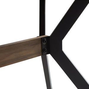 Laluka table with black metal legs in walnut shade 120x70x74cm