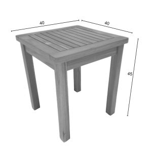 Noly teak table in natural shade 40x40x45cm