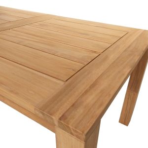 Pablo teak table in natural shade 160x90x76cm
