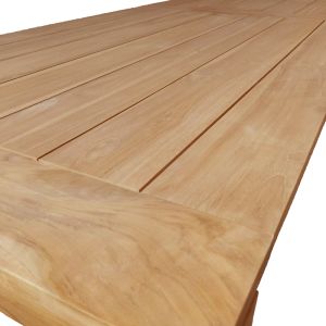 Pablo teak table in natural shade 240x100x76cm
