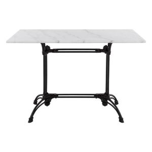 Table with 2 legs, cast iron base with marble 110x70 Hm5612
