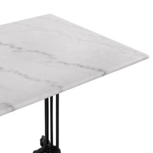 Table with 2 legs, cast iron base with marble 110x70 Hm5612