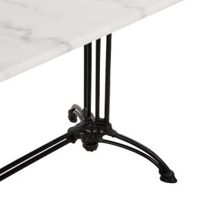 Table with 2 legs, cast iron base with marble 110x70 Hm5612