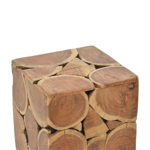 Jaret Naturally stool table made of solid acacia wood in walnut color 36x36x53cm