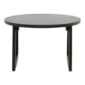 Tamarind mango wood-natural rattan table in black color 65x40cm