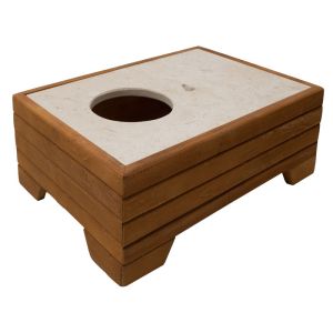 Champagne stand table Otis beech marble 60x42x35cm