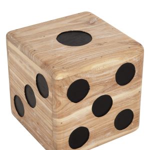 Маса-табуретка зарче Dice Hm7898 тиково дърво в естествен цвят 40x40x40cm
