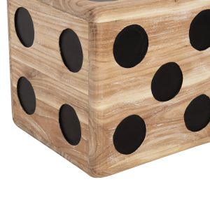 Маса-табуретка зарче Dice Hm7898 тиково дърво в естествен цвят 40x40x40cm