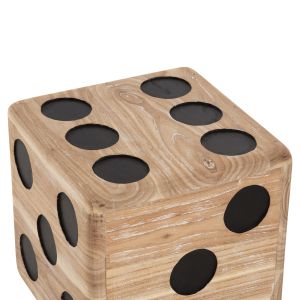 Маса-табуретка зарче Dice Hm7898 тиково дърво в естествен цвят 40x40x40cm