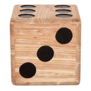 Маса-табуретка зарче Dice Hm7898 тиково дърво в естествен цвят 40x40x40cm