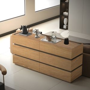 MDF chest of drawers Sonlen in oak shade 120x40x72cm