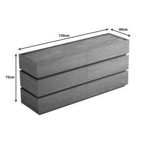 MDF chest of drawers Sonlen in oak shade 120x40x72cm