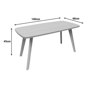 MDF coffee table Komela in natural shade 100x48x45cm