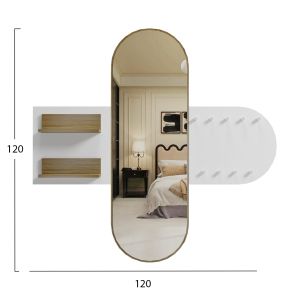 Hallway furniture with mirror Cheryl ημ9049.12 melamine White-sonama 125x40x120hcm.