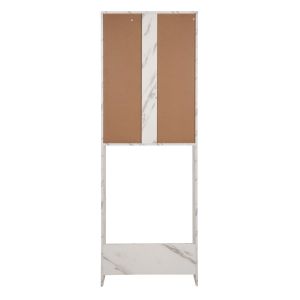 Мебел за пералня Terry Hm9122,12 с шкаф и рафтове меламин бял мрамор 64x29x181cm