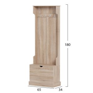 Мебели за анти Kaylor Hm2474,01 с кукички и място за съхранение-мдф в сонама 65x34x180hcm