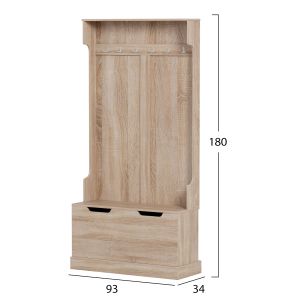 Мебели за анти Kaylor Hm2475,01 с кукички и място за съхранение-мдф в сонама 93x34x180hcm