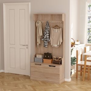 Мебели за анти Kaylor Hm2475,01 с кукички и място за съхранение-мдф в сонама 93x34x180hcm