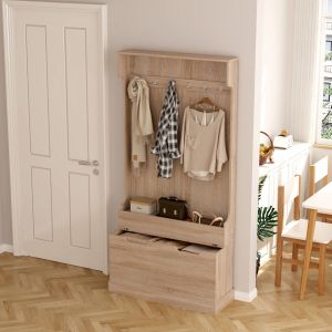 Мебели за анти Kaylor Hm2475,01 с кукички и място за съхранение-мдф в сонама 93x34x180hcm