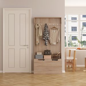 Мебели за анти Kaylor Hm2475,01 с кукички и място за съхранение-мдф в сонама 93x34x180hcm