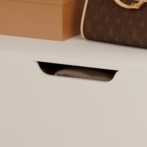 Мебели за анти Kaylor Hm2475,03 с кукички и място за Съхранение-mdf в бяло 93x34x180hcm