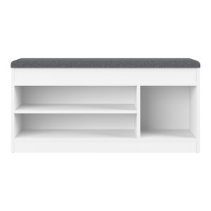 Hallway furniture - stool - oriental shoe rack in white shade 100x37.2x50cm