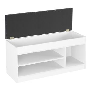 Hallway furniture - stool - oriental shoe rack in white shade 100x37.2x50cm