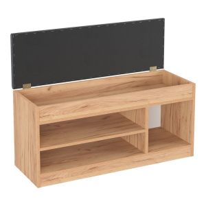 Hallway furniture - stool - oriental shoe rack in oak color 100x37.2x50cm