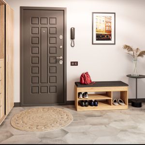 Hallway furniture - stool - oriental shoe rack in oak color 100x37.2x50cm