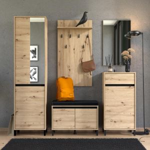 Hallway furniture Arran P1 Og Artisan Oak/matt black 55x40x205cm