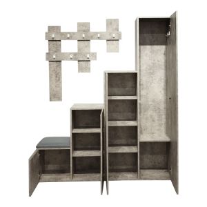 Nenich hallway furniture in gray oak shade 150x37x180cm