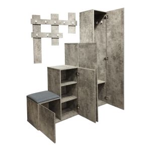 Nenich hallway furniture in gray oak shade 150x37x180cm
