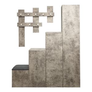 Nenich hallway furniture in gray oak shade 150x37x180cm