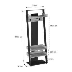 Sciove hallway furniture in anthracite-natural color 70x40x200cm