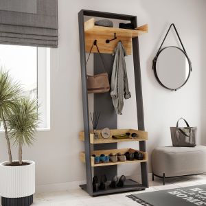 Sciove hallway furniture in anthracite-natural color 70x40x200cm