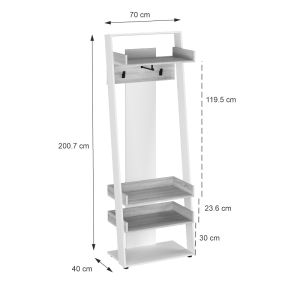Sciove hallway furniture in white-natural shade 70x40x200cm