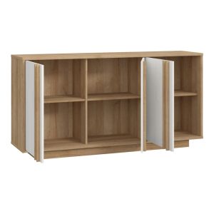 Меламинов бюфет Chesto в цвят бяло и дъб 169.2x42x87см