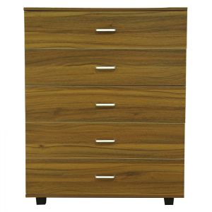 Melamine chest of drawers Thorg, 5 drawers, walnut color 80x40x100hcm Hm8995,02