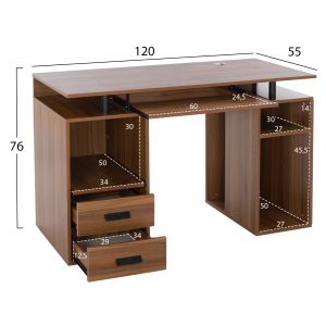 Меламинов офис бюро Status, орех 120x55x76cm HM2026,03