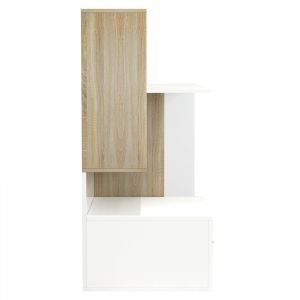 Melamine office with bookcase, white Sonama 149x48x105ycm Hm8993,02