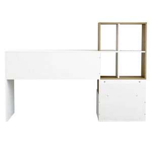 Melamine office with bookcase, white Sonama 149x48x105ycm Hm8993,02
