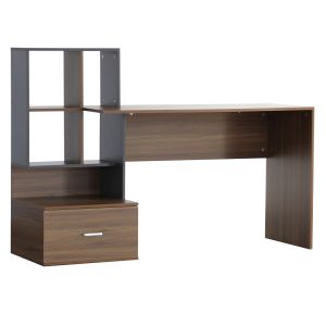 Меламинов офис с шкаф за книги, орехов сив 149x48x105ycm Hm8993,01