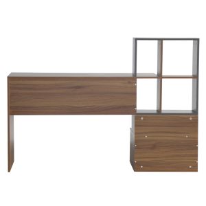 Меламинов офис с шкаф за книги, орехов сив 149x48x105ycm Hm8993,01