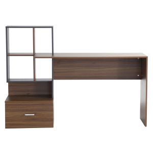 Меламинов офис с шкаф за книги, орехов сив 149x48x105ycm Hm8993,01